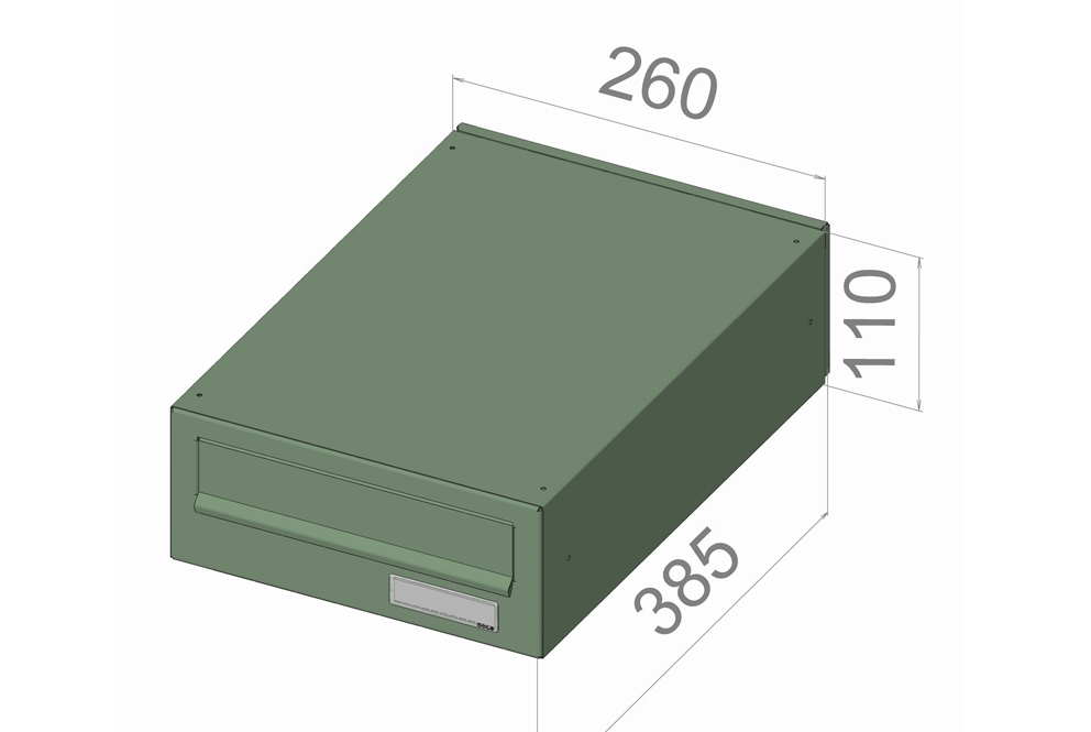 Poštovní schránka B-02 - RAL 8019 hnědá