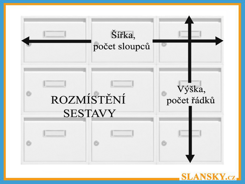 SESTAVA - poštovních schránek E-01 - RAL 1014 SLONOVÁ KOST