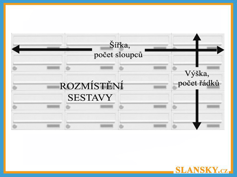SESTAVA - poštovních schránek B-02 - RAL 8003 ANTUKOVÁ HNĚDÁ