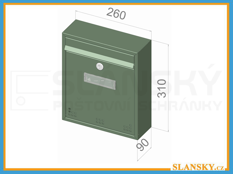 Poštovní schránka H-011 - RAL 9016 bílá